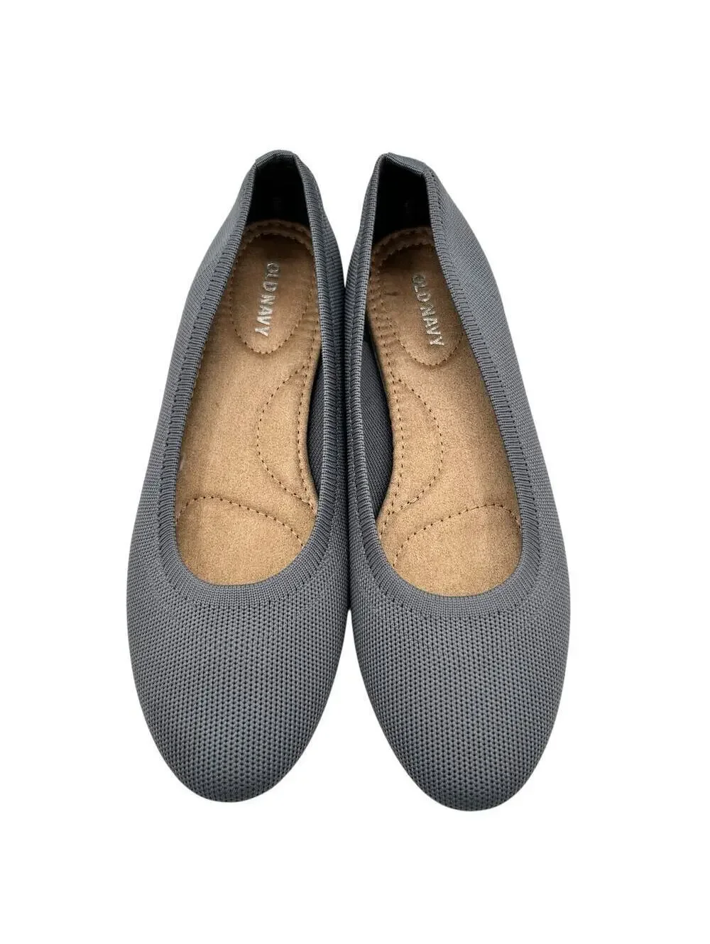 Old Navy Women Baby Blue Knit Almond Toe Ballet Flats Size 7